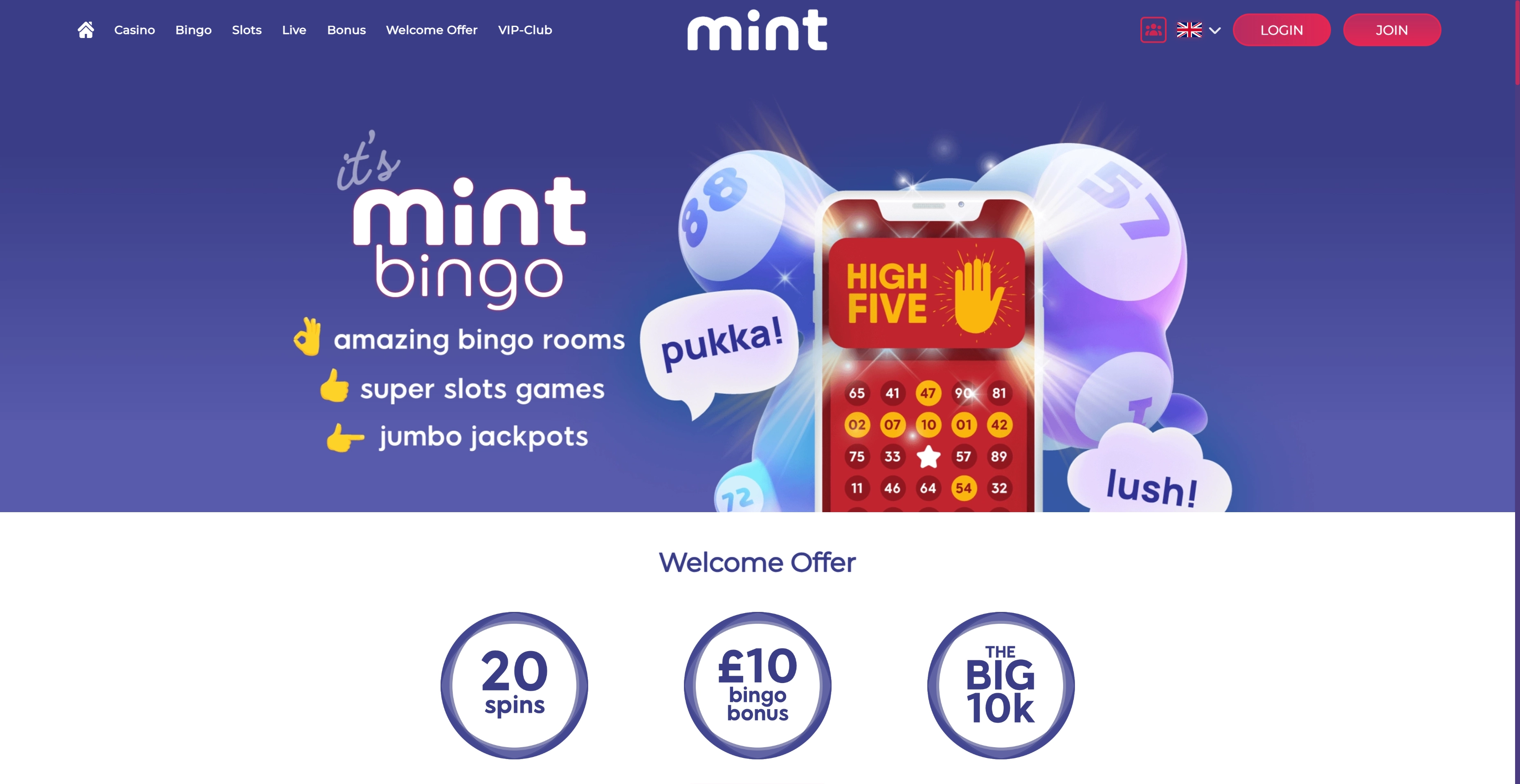 MintBingo Casino Tablet App Preview